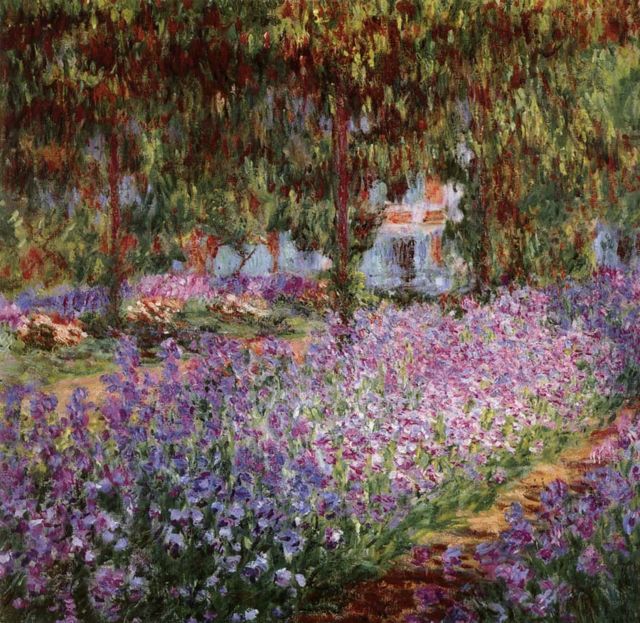 Iris Bed in Monet-s Garden